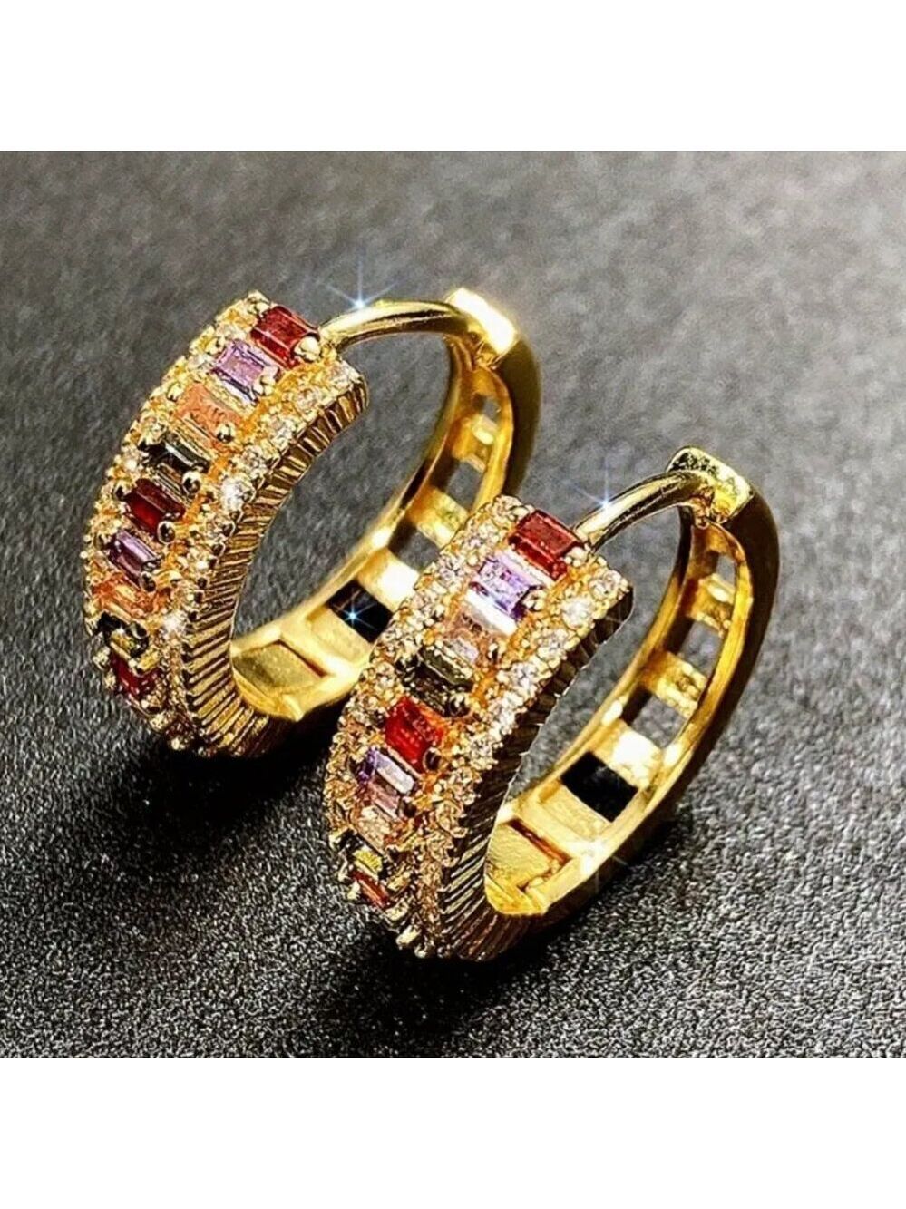 Colorful Huggie Hoop Earrings #1454